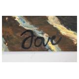 American Modernist Tempera Paper Signed Illegibly