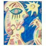 Carl-Henning Pedersen Danish COBRA Oil on Canvas