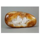 Chinese White Jade Carved Fishes Boulder