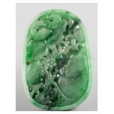 Chinese Green Jade Carved Fish Pendant