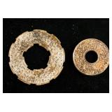 Two Assorted Old Jade Carved Bi Pendants