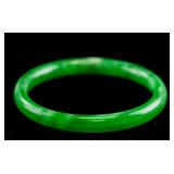 Burma Green Jadeite Carved Bangle