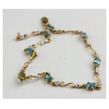 10k Gold 2.21ct Topaz & 0.04ct Diamond Bracelet