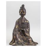 Chinese Gilt Bronze Worshipper Statue Wanli Mark