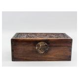 Chinese Rosewood Carved Dragon Jewellery Box
