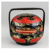 Chinese Wood Lacquer Two Layer Box with Lid