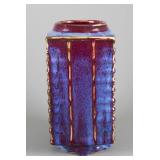 Chinese Flambe Porcelain Square Cong Vase Qianlong