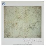 Cy Twombly Signature on Single Leaf Magazine Page