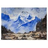 Hans Bachmann Swiss Modernist Tempera on Paper