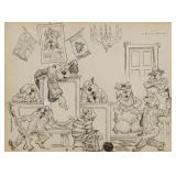 Steve Yiass Canadian Pop Sketch Ink on Board