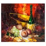 Oil on Canvas Still Life Signed Illegibly