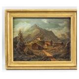 Oil on Board Unsigned XIX Landscape Painting