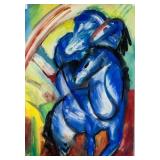 Franz Marc German Expressionist Oil on Paper
