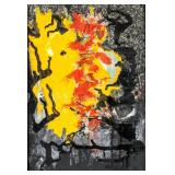 Manolo Millares Spanish Abstract Oil on Canvas