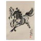 Xu Beihong 1895-1953 Chinese Horses Ink on Paper
