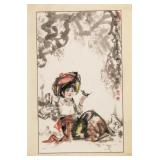 Meng Chun Painting of Young Tibetan Girl