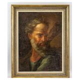 Oil Canvas Unsigned Portrait Judas Thaddaeus