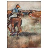 French Impressionist Oil on Paper Signed Degas
