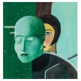 Belgian Gouache on Paper Signed Magritte