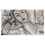 George Grosz German New Objectivist Charcoal