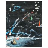 Yves Tanguy French Surrealist Gouache on Paper