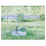 French Impressionist Gouache Paper Signed Monet