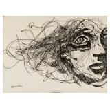 Polish Surealist Ink on Paper Signed Illegibly