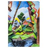 Auguste Herbin French Cubist Tempera on Paper