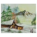 Oil on Board American Landscape Signed D. Eldon