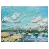 Eugene Boudin French Impressionist Oil on Paper