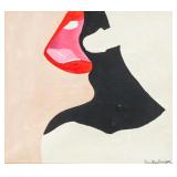 American Pop Oil on Canvas Signed Illegibly