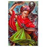 Frida Kahlo Mexican Surrealist Oil on Canvas