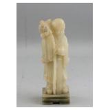 Chinese Yellow Jade Carved Shouxing Statue