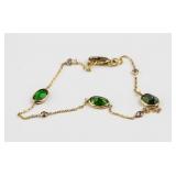 2.6ct Diopside & 0.12ct Diamond Bracelet RV $1800