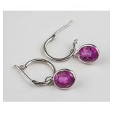 4.0ct Ruby Hoop Earrings RV $1000