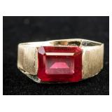 5.80 Ct Red Ruby 14K Gold Ring