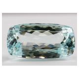 121.7Ct Cushion Cut Natural Aquamarine Certificate
