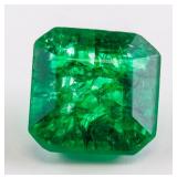 12.15 Ct Natural Cut Green Emerald GGL Certificate