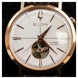 Bulova Automatic White Dial Skeleton Watch