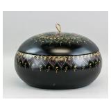 Chinese Zitan Wood Carved Round Box with Lid