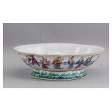 Chinese Lobed Eight Immortals Porcelain Bowl