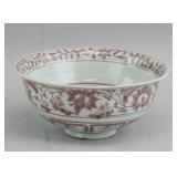 Chinese White and Red Porcelain Bowl