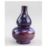 Chinese Purple Flambe Gourd Porcelain Vase