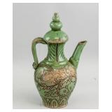 Chinese Export Green Pottery Wine Pot