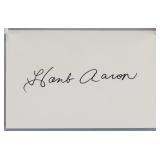 Hank Aaron Autographed Postcard JSA Letter