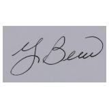Yogi Berra Autographed Index Card JSA Letter