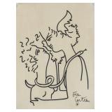 Jean Cocteau French Surrealist Marker on Paper