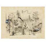 A. Dewez Mixed Media on Paper Inscribed 1970