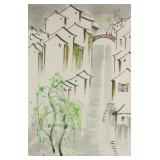 Wu Guanzhong 1919-2010 Chinese Watercolor Scroll