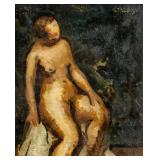 Paul Colin French Cubist Oil on Canvas Nude 1952
